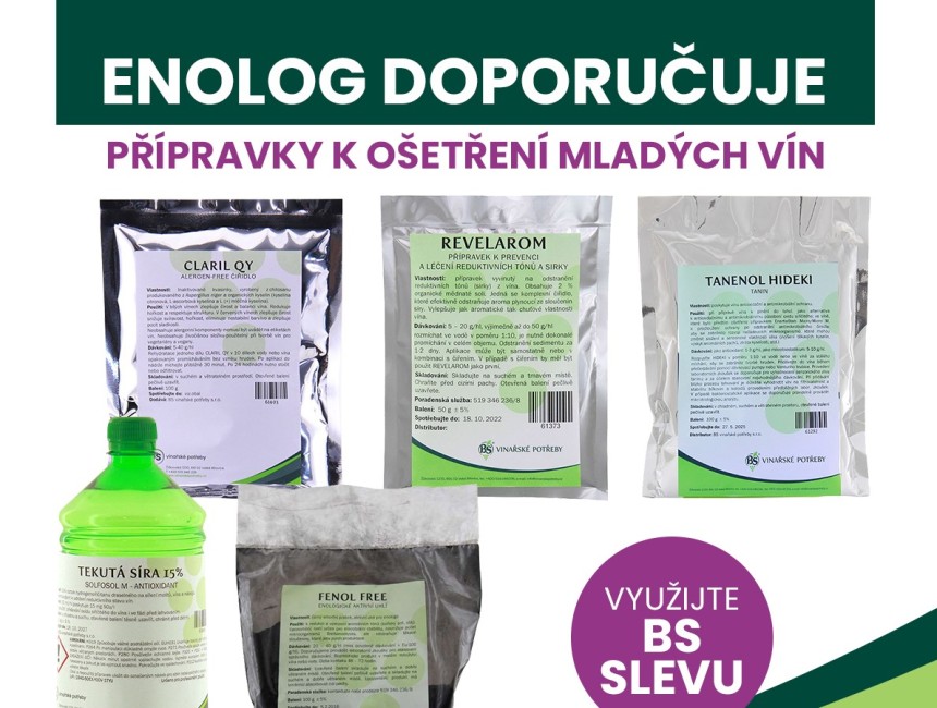 ENOLOG DOPORUČUJE přípravky k ošetření mladých vín